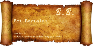Bot Bertalan névjegykártya